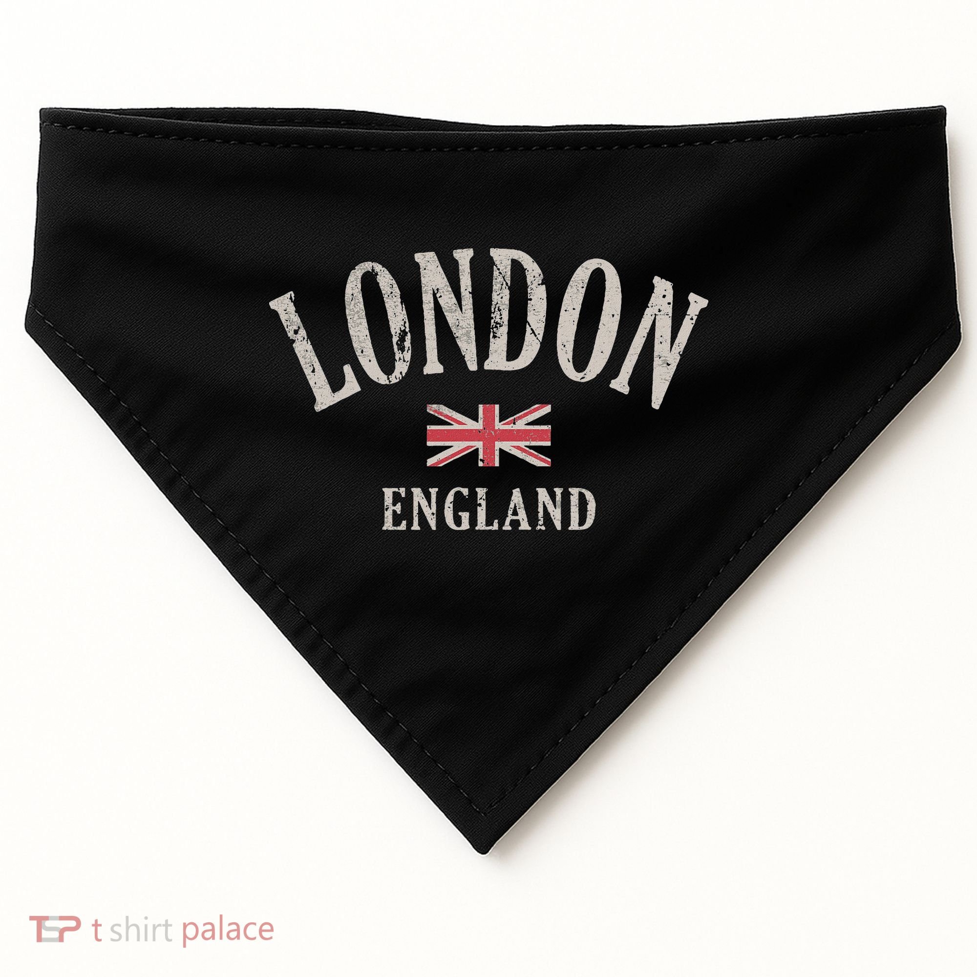 Distressed London England Uk Flag USA-Made Doggie Bandana