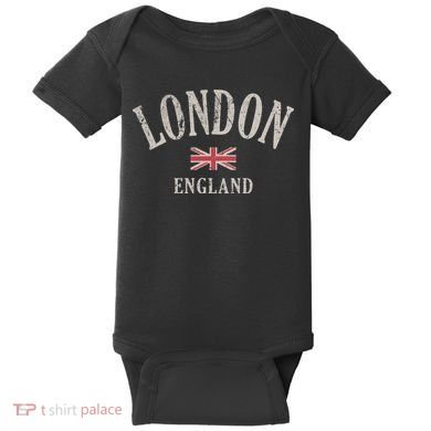 Distressed London England Uk Flag Baby Bodysuit