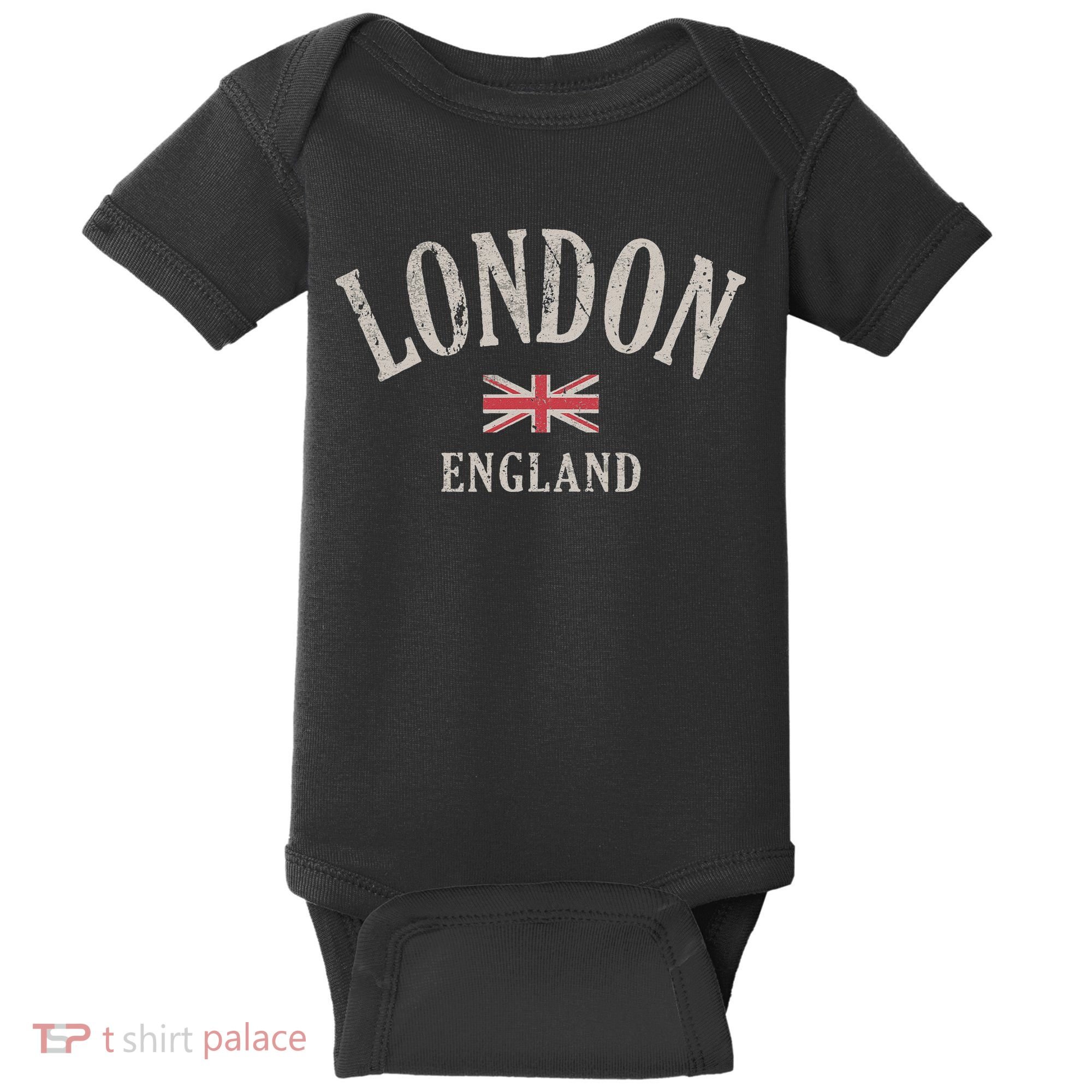 Distressed London England Uk Flag Baby Bodysuit