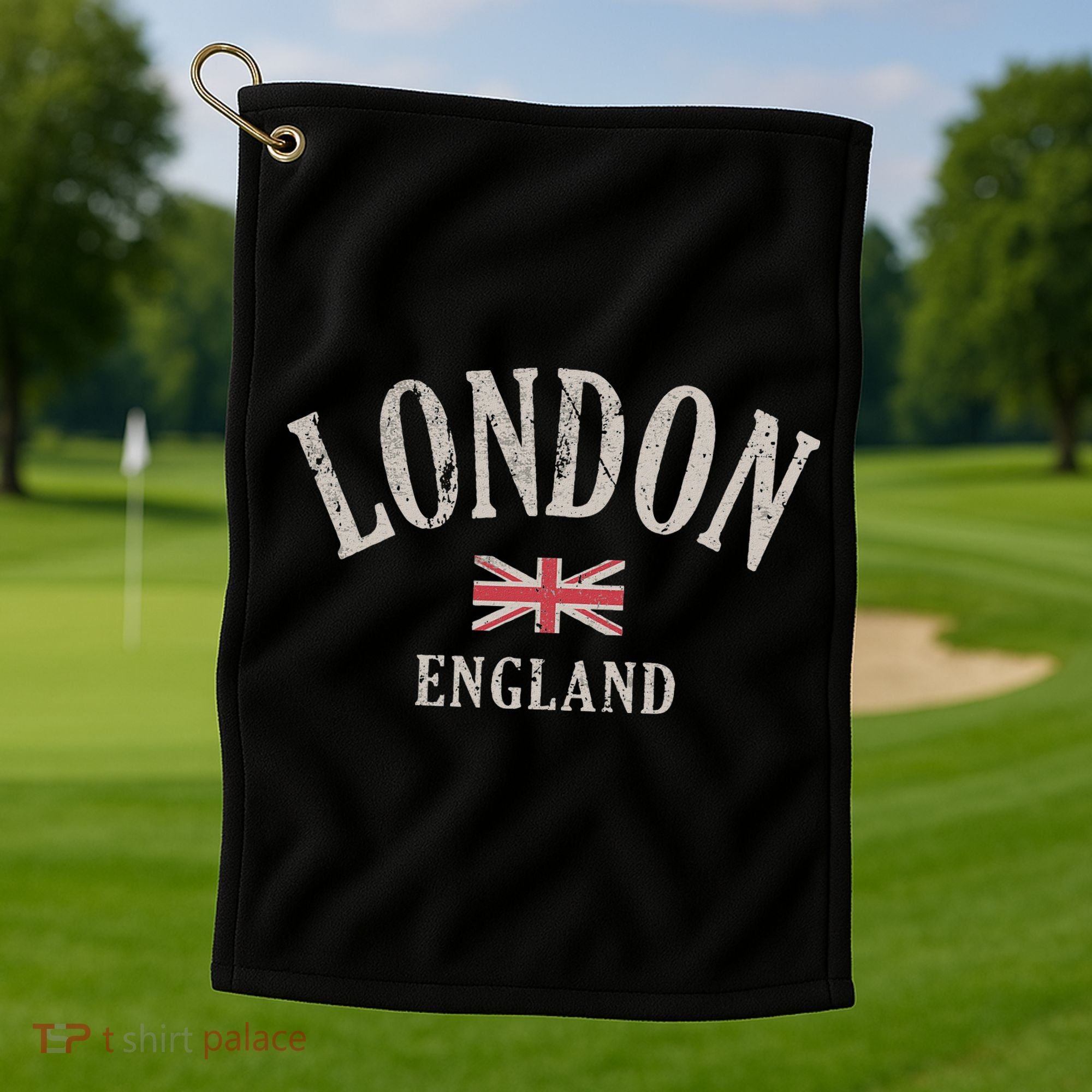 Distressed London England Uk Flag Golf Towel