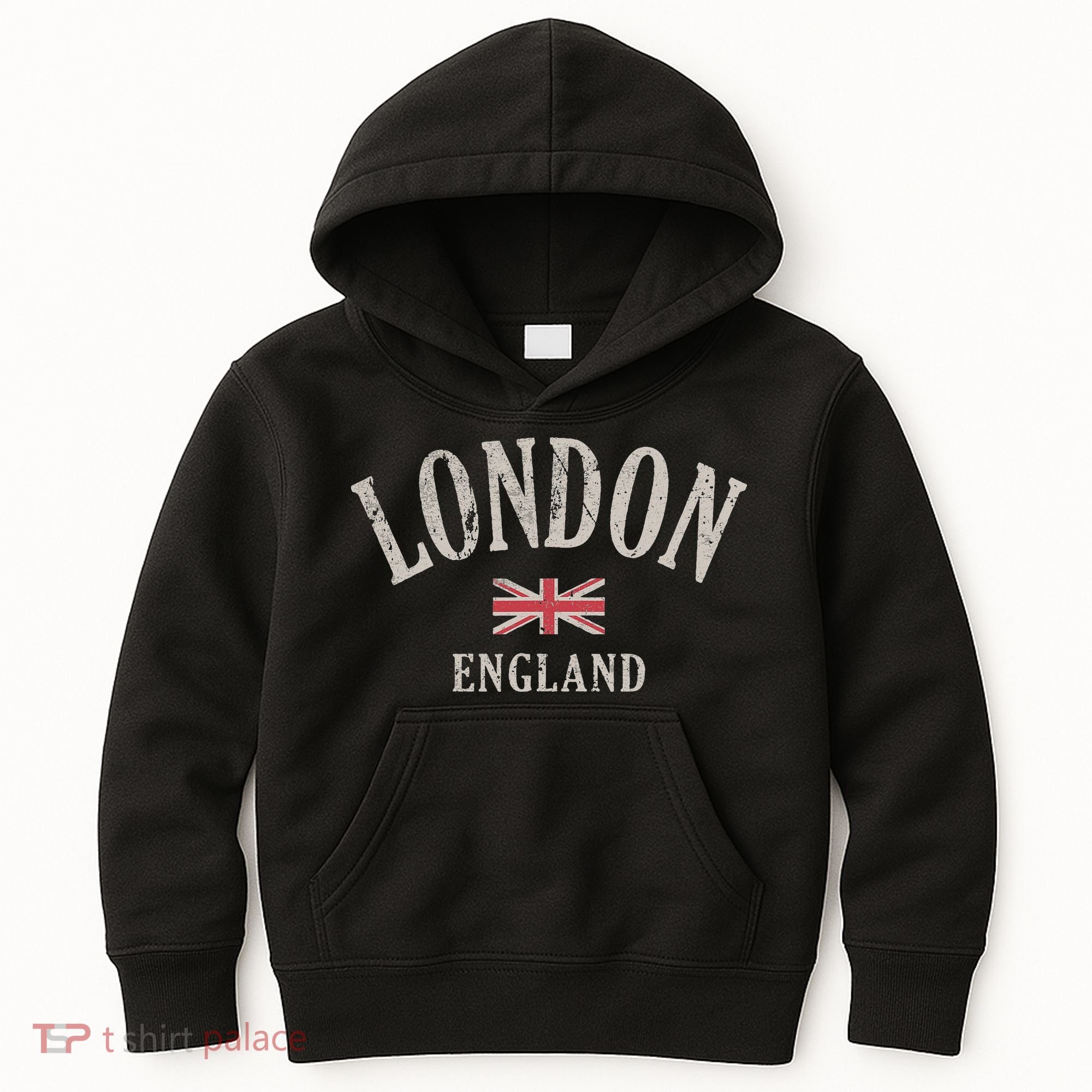 Distressed London England Uk Flag Kids Hoodie