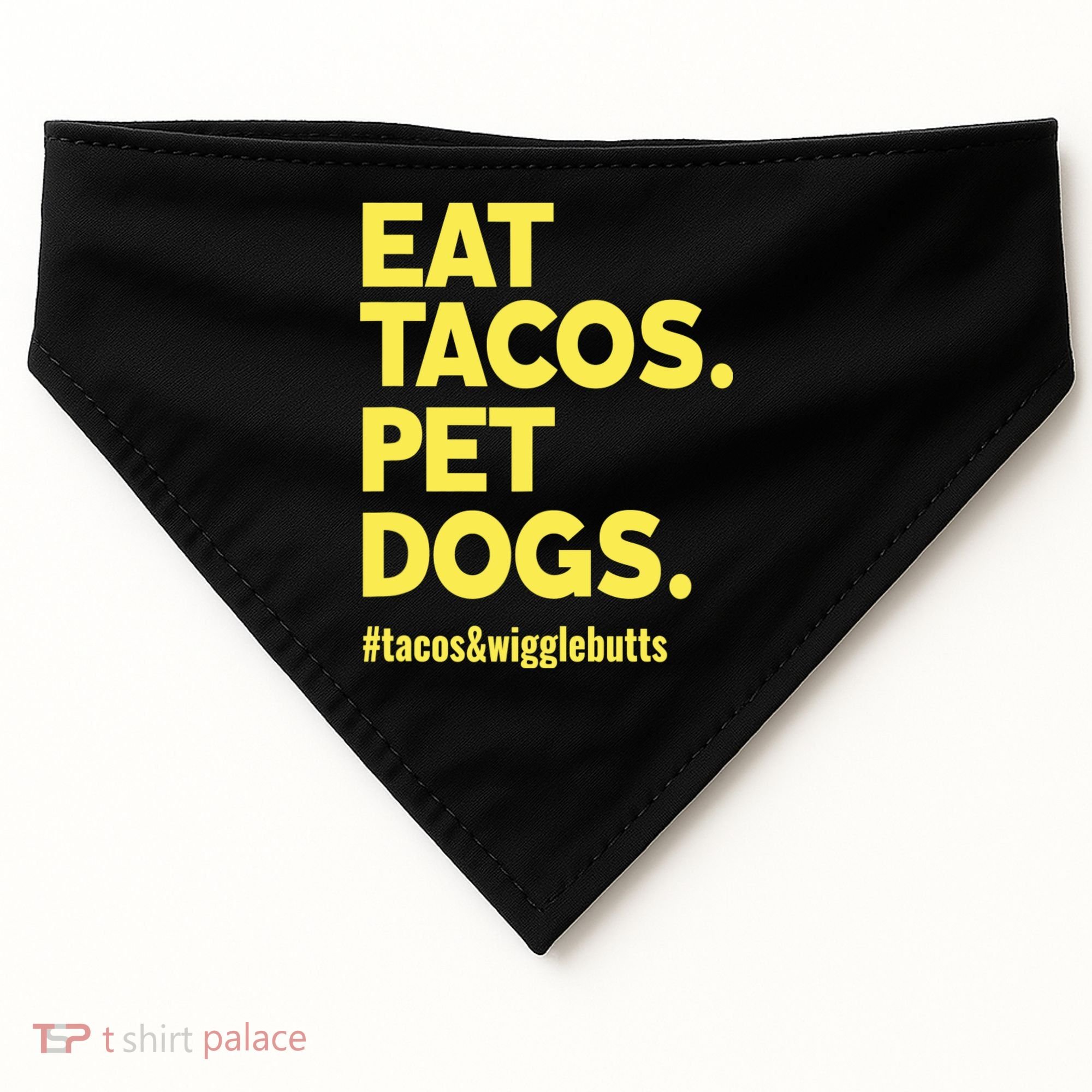 Dog Lover Eat Tacos Pet Dogs USA-Made Doggie Bandana