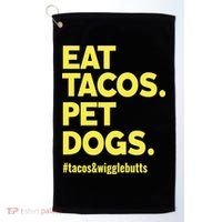Dog Lover Eat Tacos Pet Dogs Golf Towel thumb 0