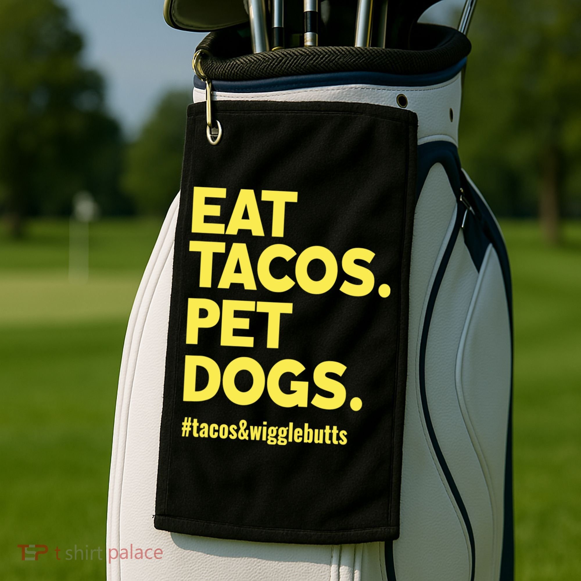 Dog Lover Eat Tacos Pet Dogs Golf Towel