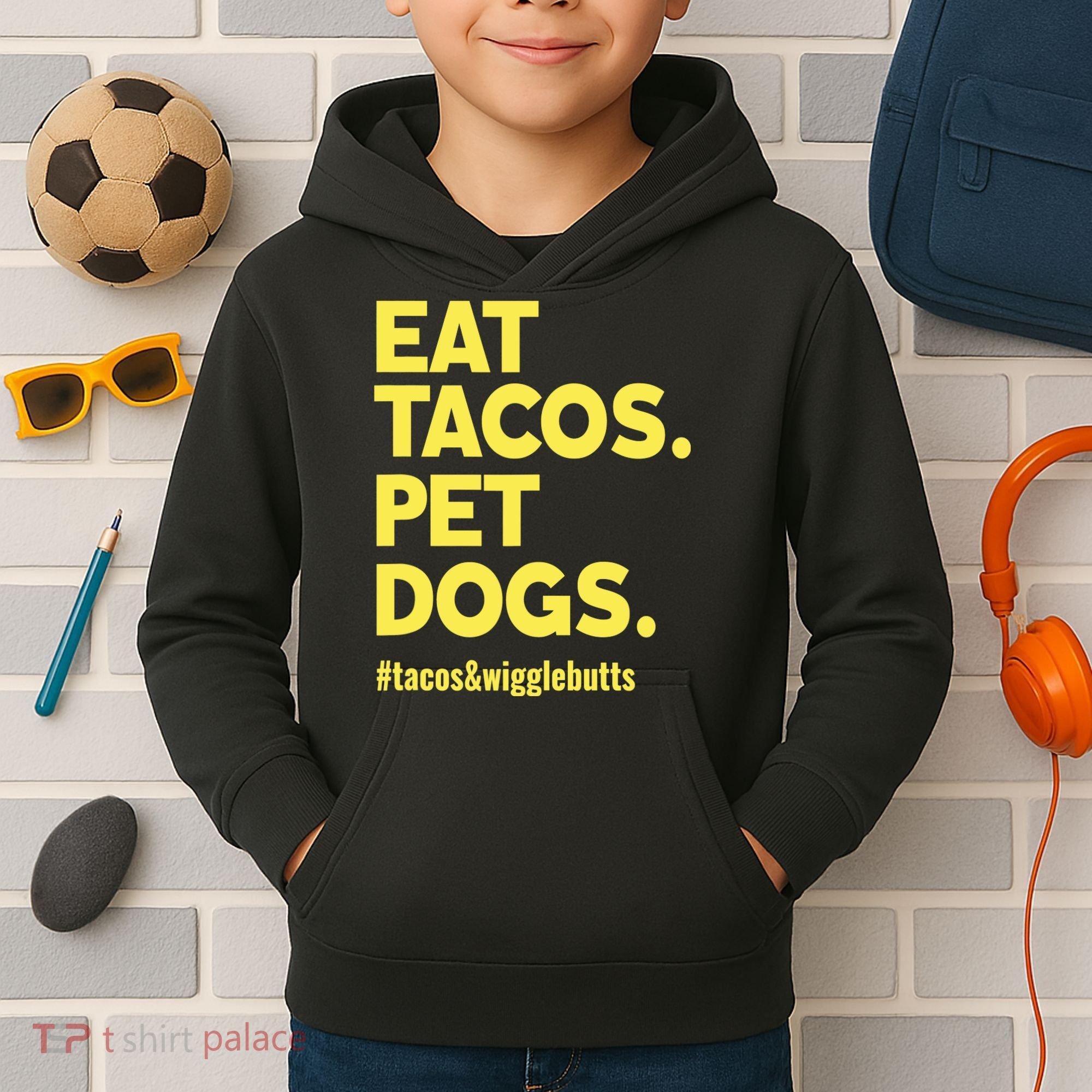 Dog Lover Eat Tacos Pet Dogs Kids Hoodie