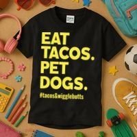 Dog Lover Eat Tacos Pet Dogs Kids T-Shirt thumb 3