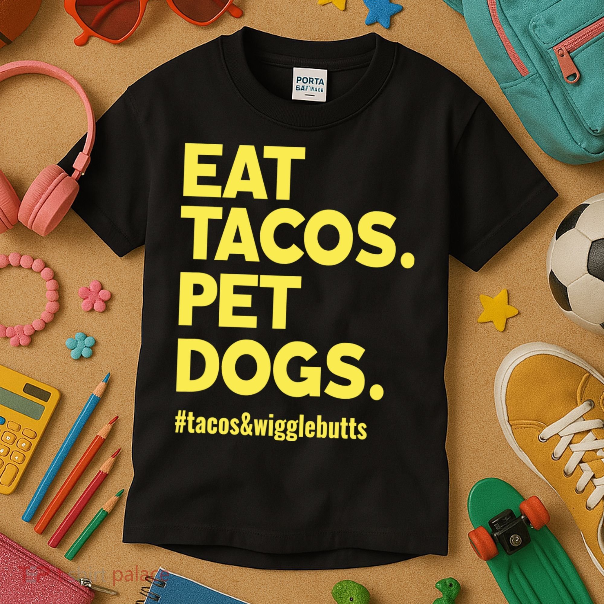 Dog Lover Eat Tacos Pet Dogs Kids T-Shirt