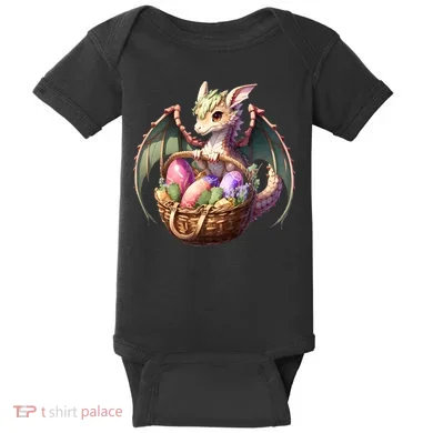 Dragon  Lover - Easter Eggs Basket Baby Bodysuit