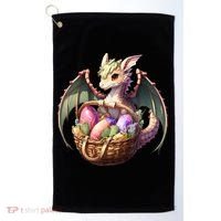 Dragon  Lover - Easter Eggs Basket Golf Towel thumb 0
