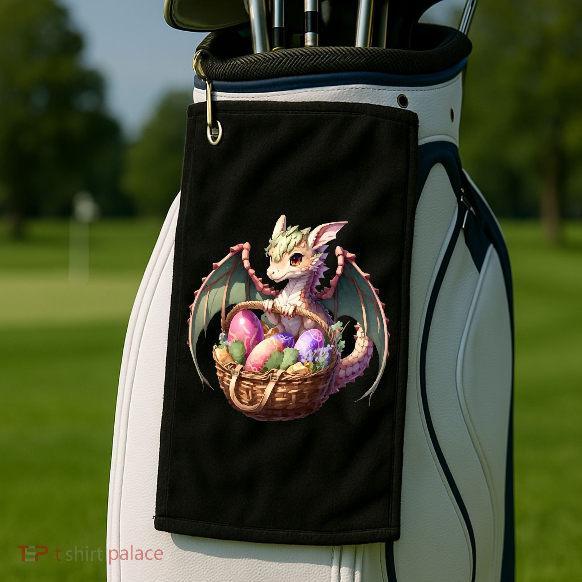 Dragon  Lover - Easter Eggs Basket Golf Towel