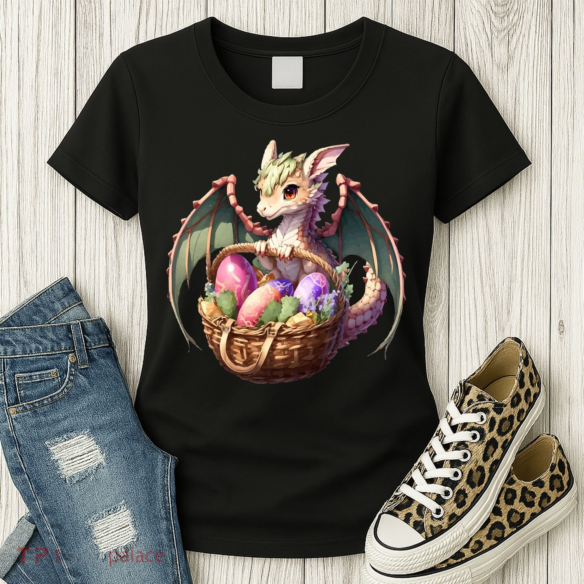 Dragon  Lover - Easter Eggs Basket Women's T-Shirt