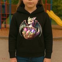 Dragon  Lover - Easter Eggs Basket Kids Hoodie thumb 3