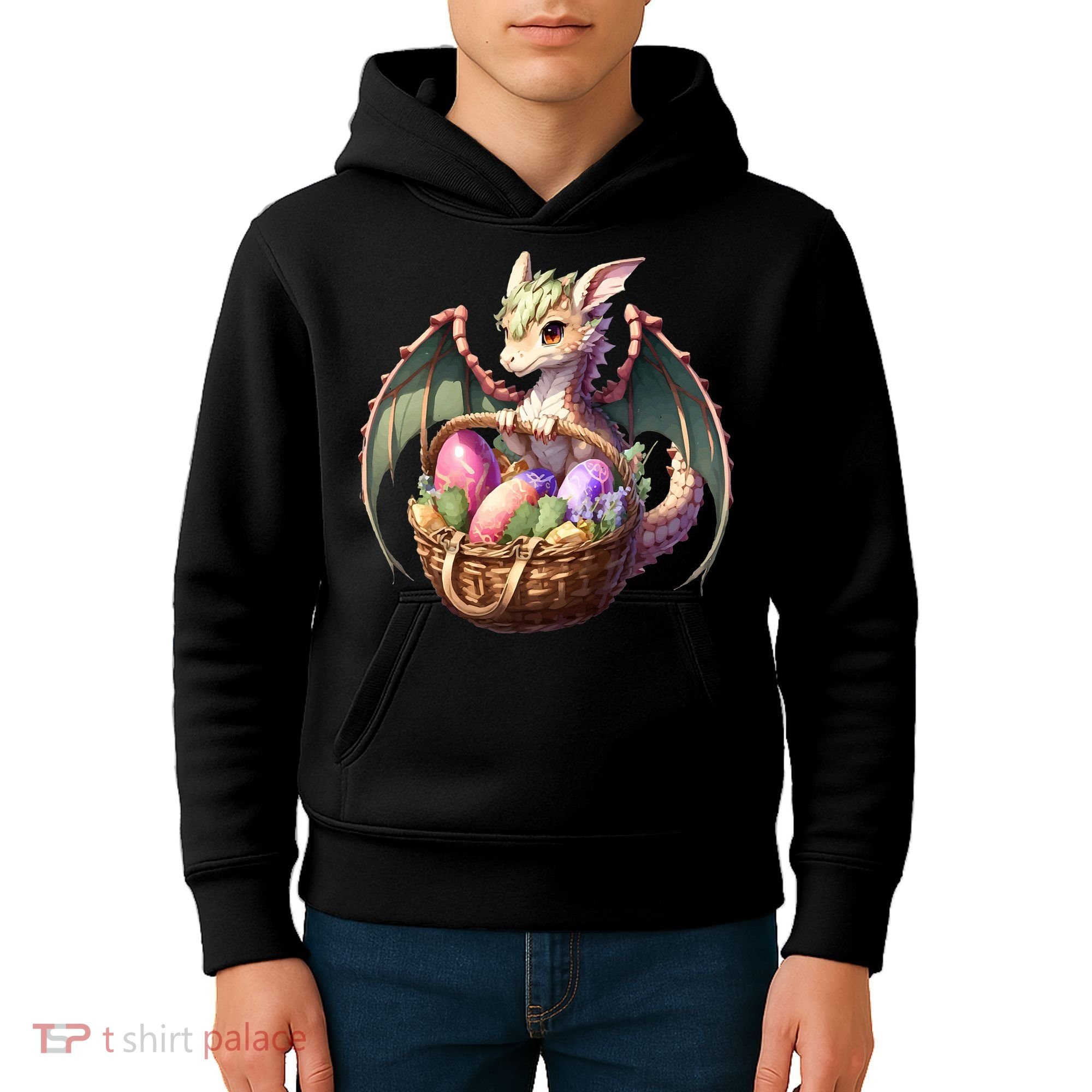 Dragon  Lover - Easter Eggs Basket Kids Hoodie