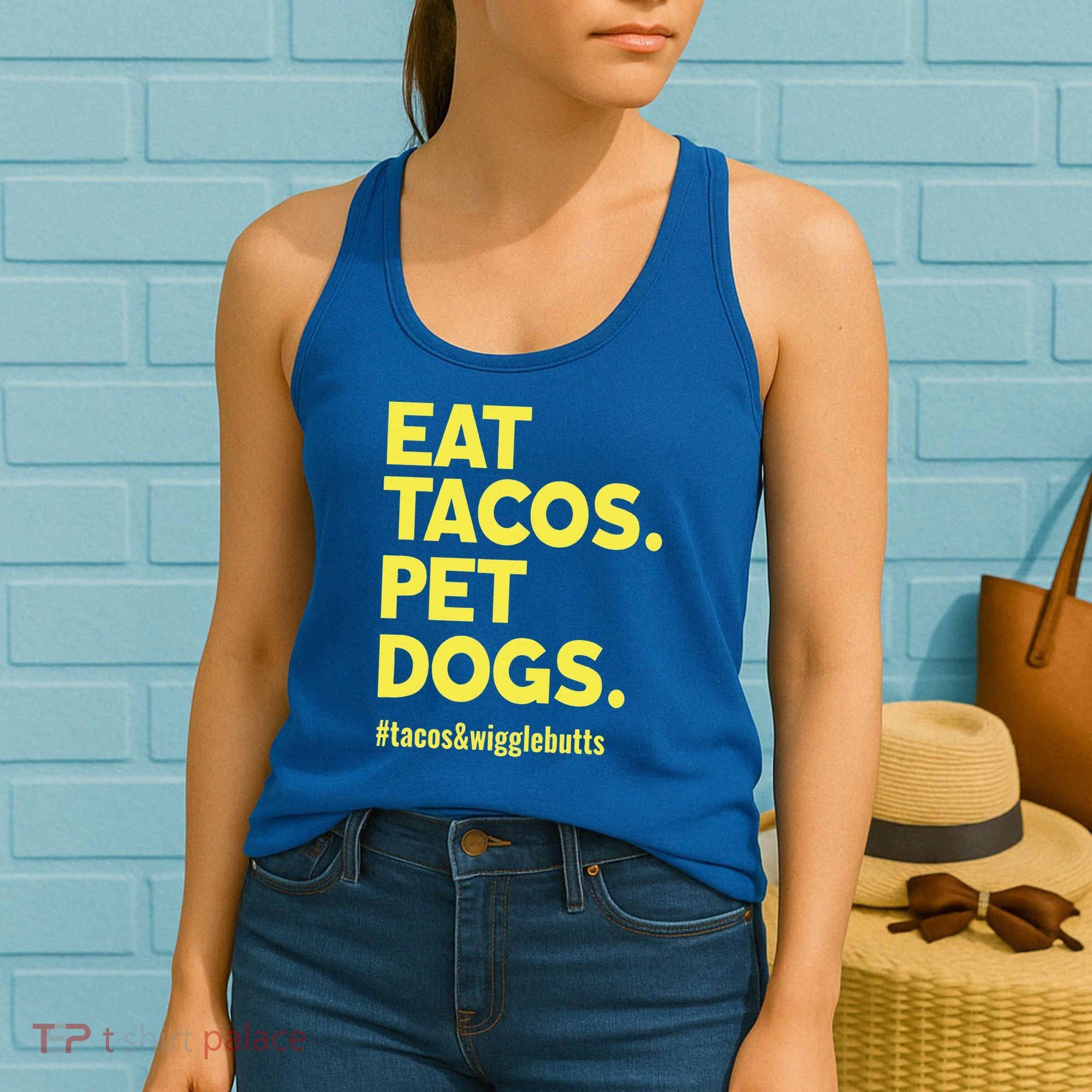 Dog Lover Eat Tacos Pet Dogs Funny Animal Women's Tank Top