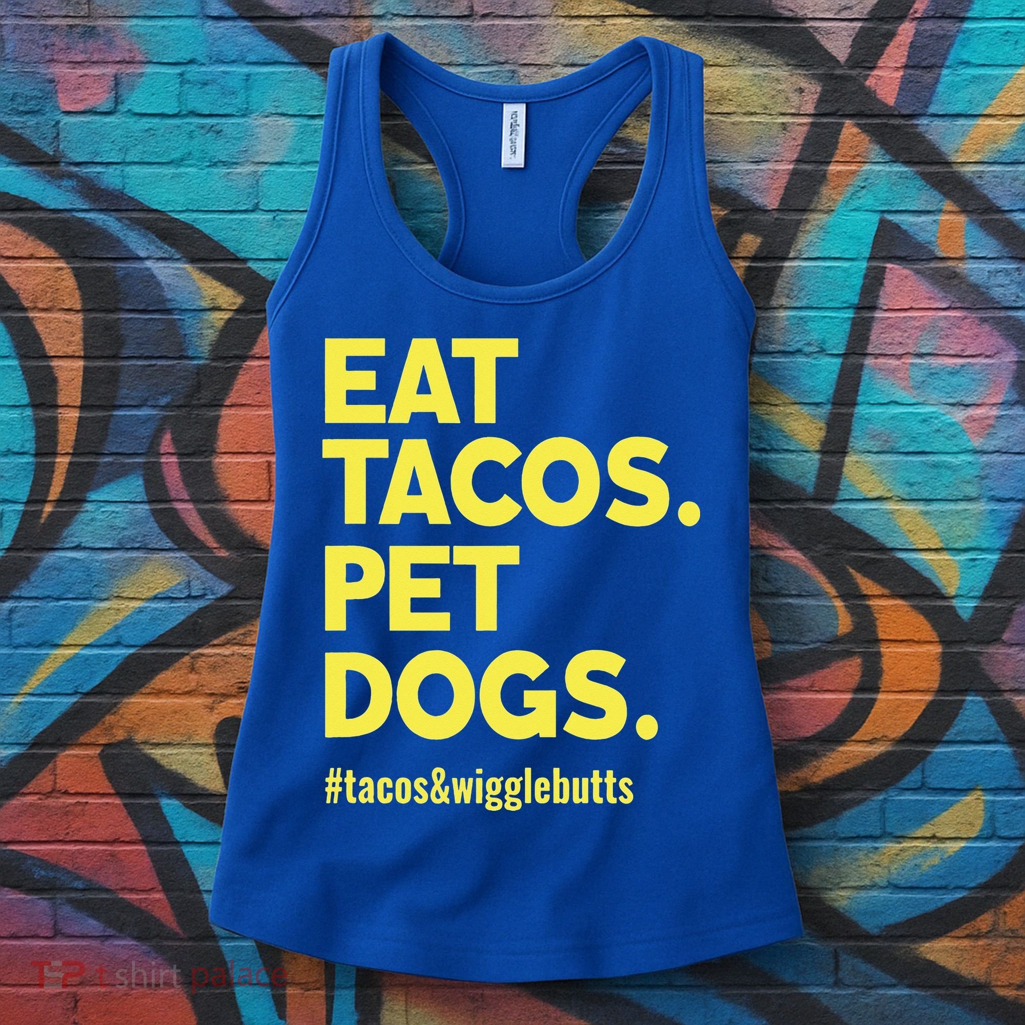 Dog Lover Eat Tacos Pet Dogs Funny Animal Women's Tank Top