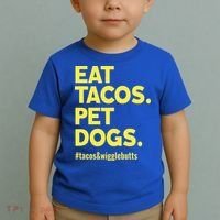 Dog Lover Eat Tacos Pet Dogs Funny Animal Toddler T-Shirt thumb 2