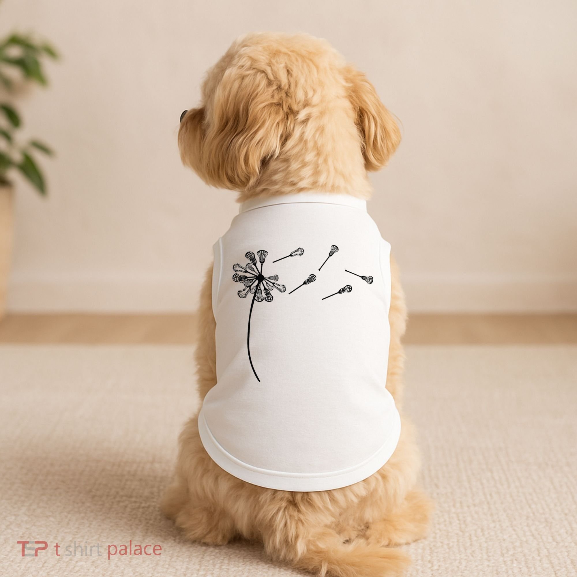 Dandelion Lacrosse for Lacrosse Player Doggie Tank