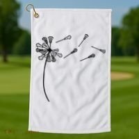 Dandelion Lacrosse for Lacrosse Player Golf Towel thumb 1