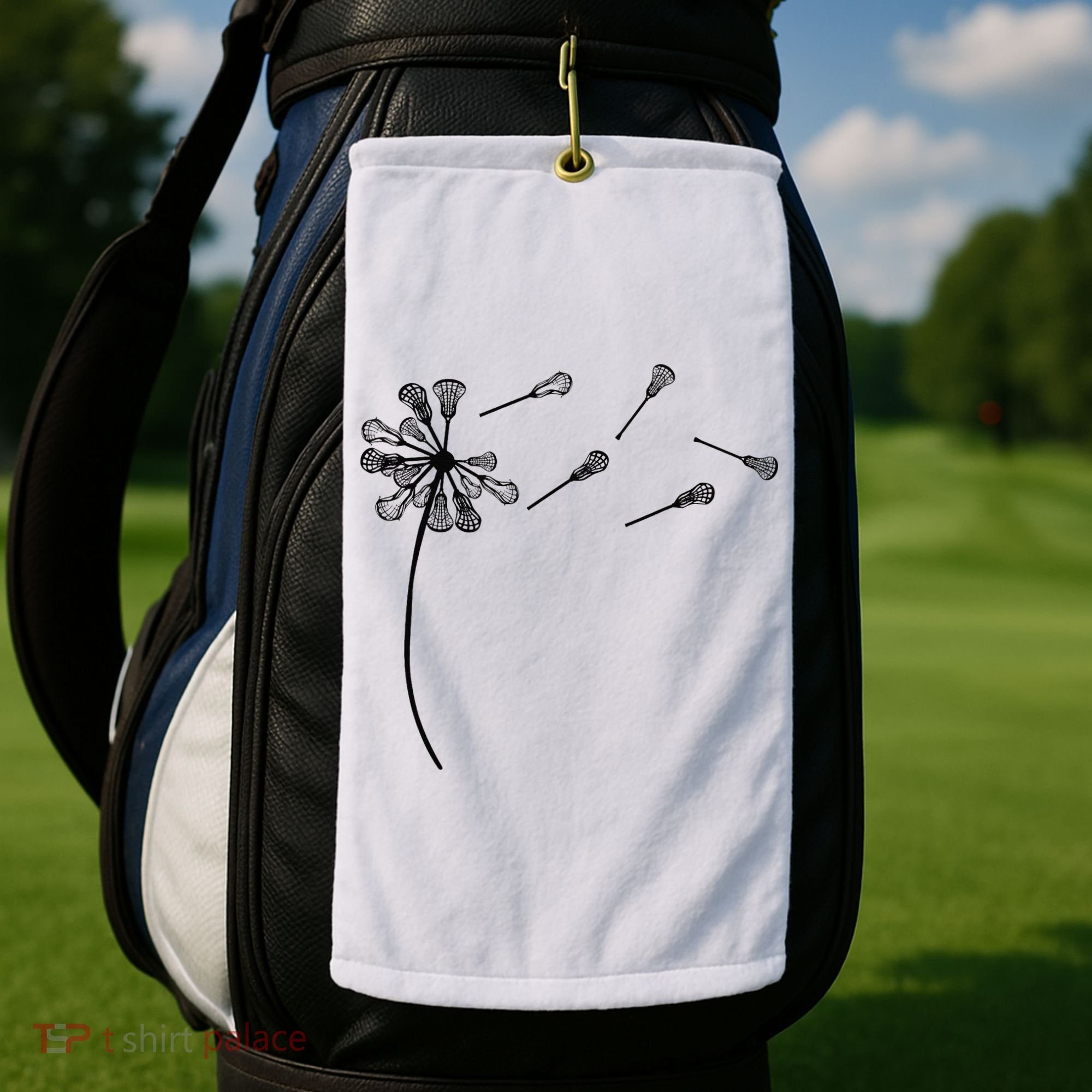 Dandelion Lacrosse for Lacrosse Player Golf Towel