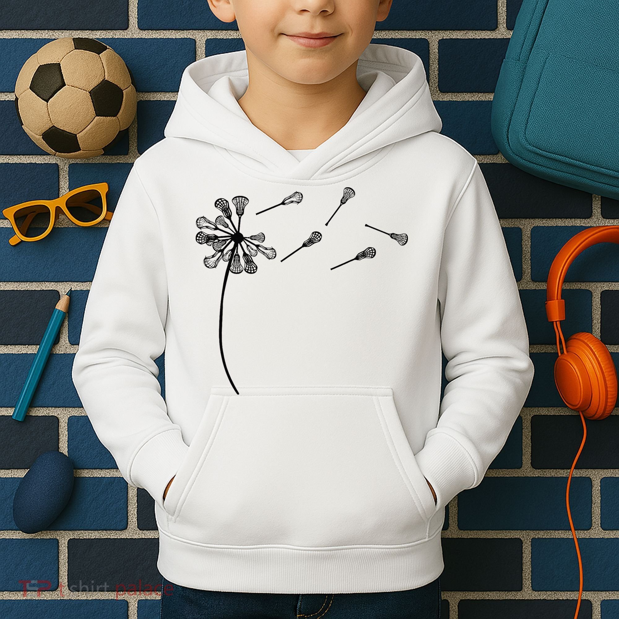 Dandelion Lacrosse for Lacrosse Player Kids Hoodie