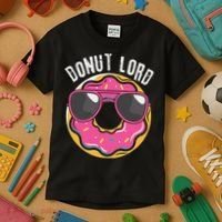 Donut Lord Funny Doughnut Lover Kids T-Shirt thumb 3