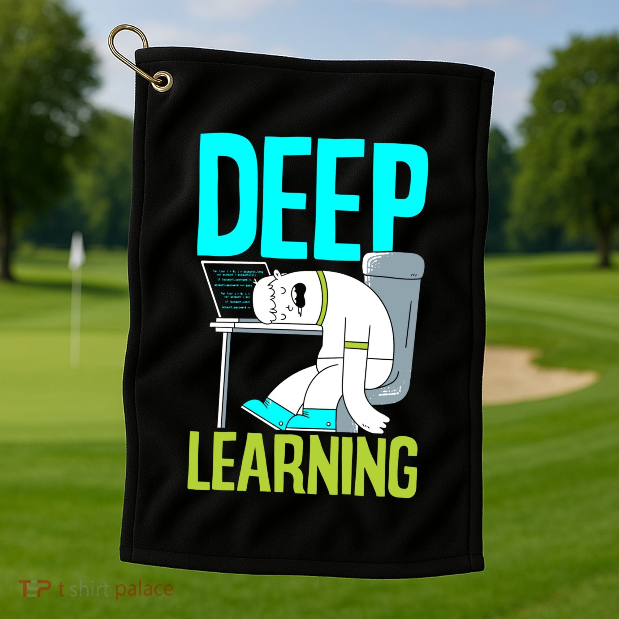 Deep Learning Funny Artificial Intelligence Machine Learning Gift Golf Towel