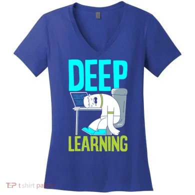 Deep Learning Funny Artificial Intelligence Machine Learning Gift Women's V-Neck T-Shirt