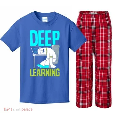 Deep Learning Funny Artificial Intelligence Machine Learning Gift Kids Plaid Pajama Set