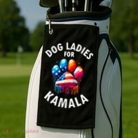 Dog Ladies For Kamala Childless Dog Ladies Golf Towel thumb 2