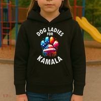 Dog Ladies For Kamala Childless Dog Ladies Kids Hoodie thumb 3