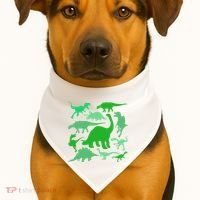 Dinosaur Lover Gift USA-Made Doggie Bandana thumb 1