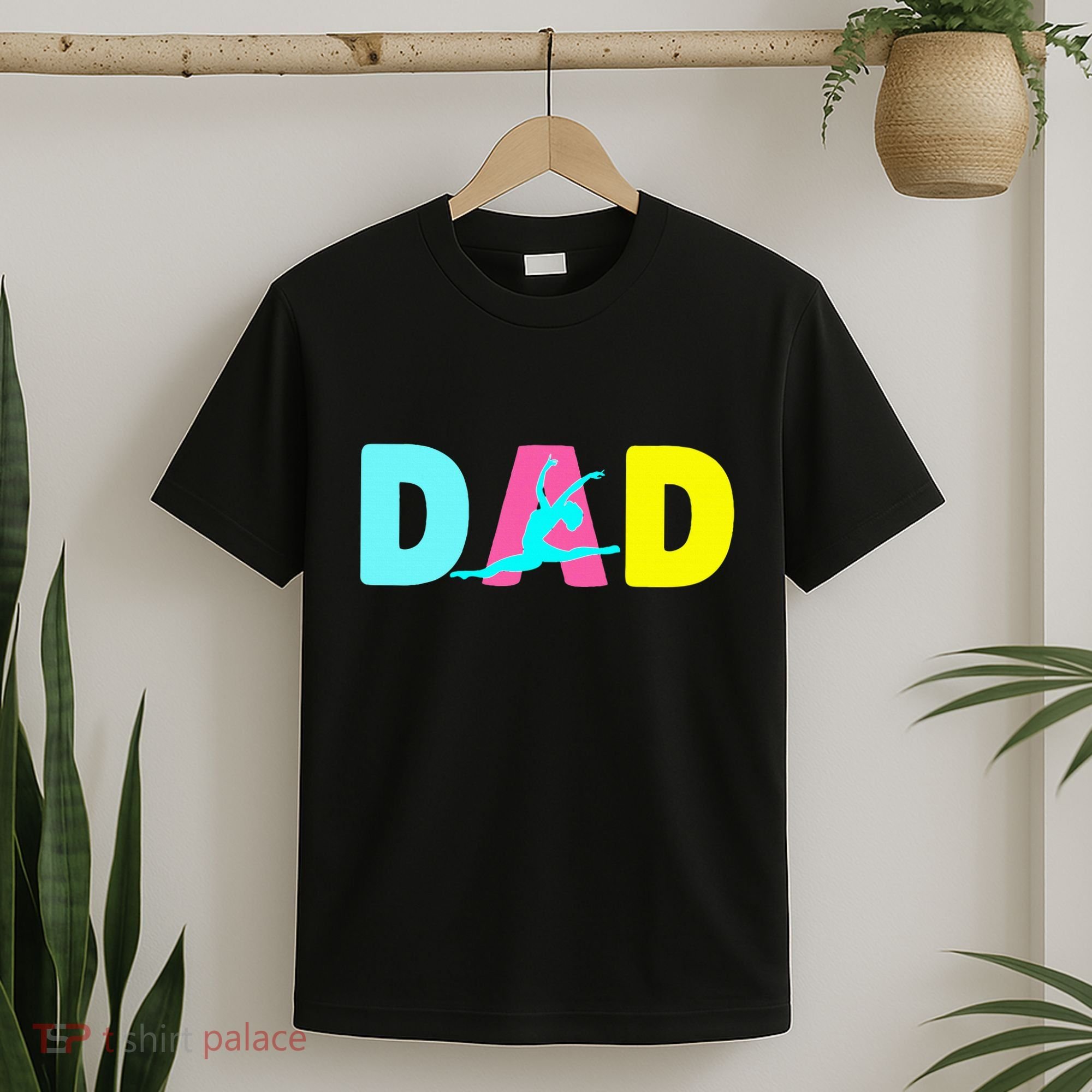 Dad Little Gymnast Girl Birthday Gymnastics Themed Party T-Shirt