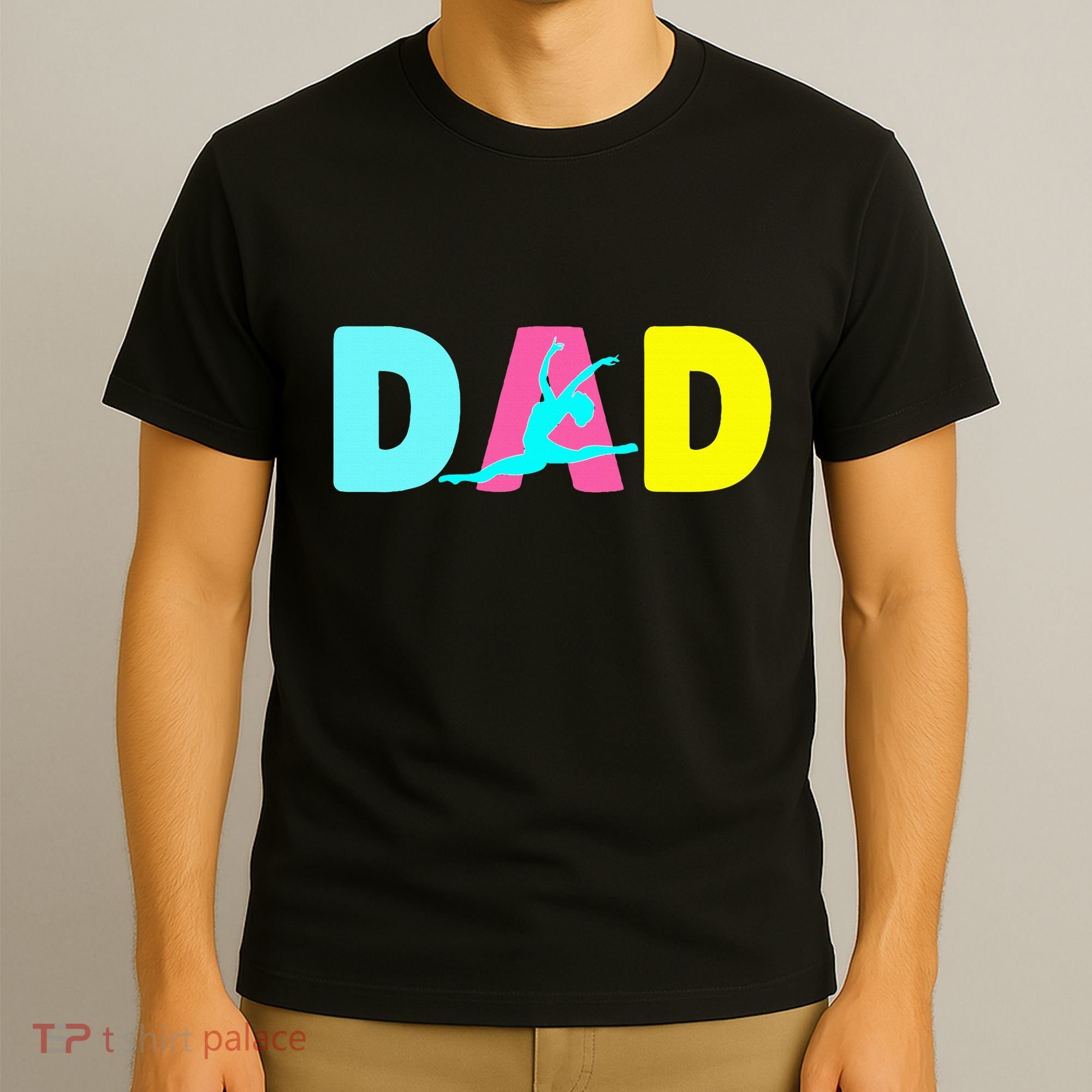 Dad Little Gymnast Girl Birthday Gymnastics Themed Party T-Shirt