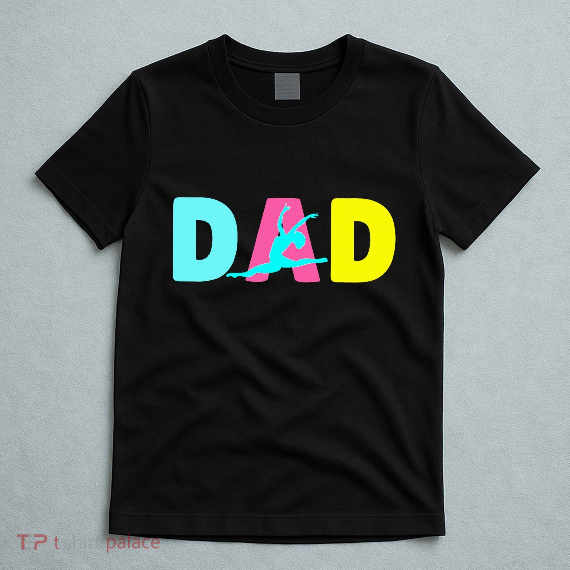 Dad Little Gymnast Girl Birthday Gymnastics Themed Party T-Shirt
