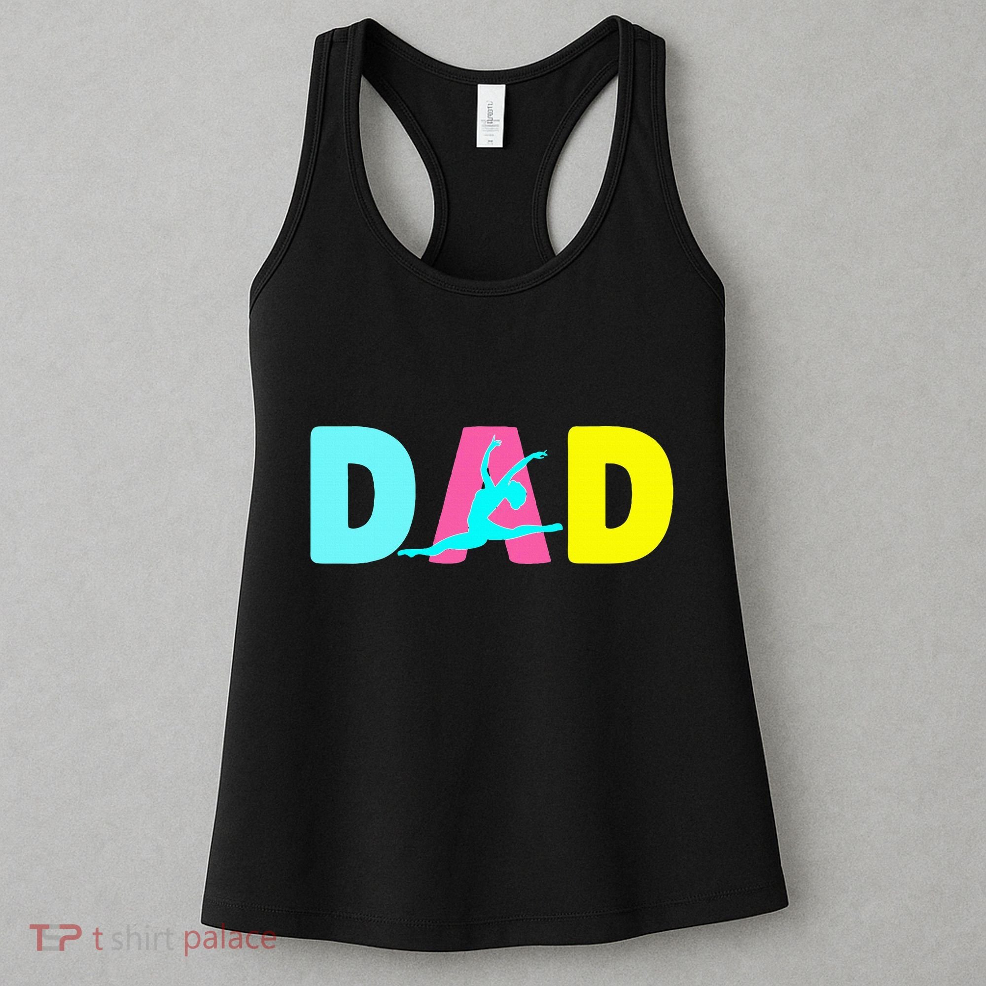 Dad Little Gymnast Girl Birthday Gymnastics Themed Party Women's Tank Top