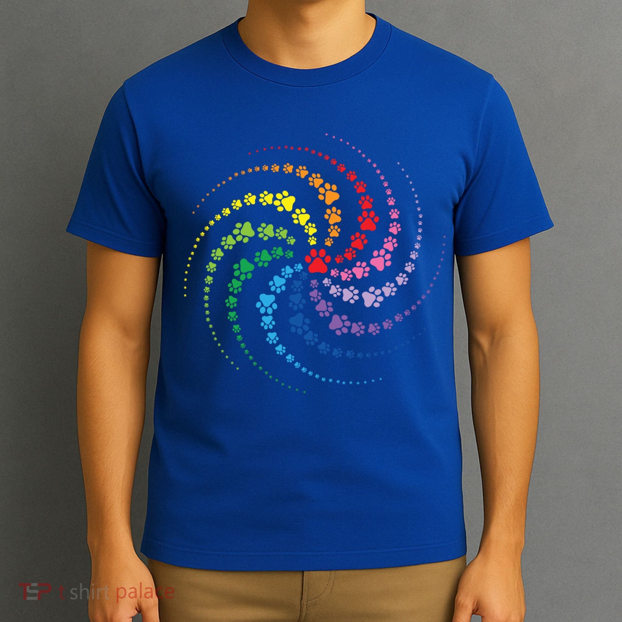 Dog Lover Gift For Gift Colorful Paw Print Cool Gift T-Shirt