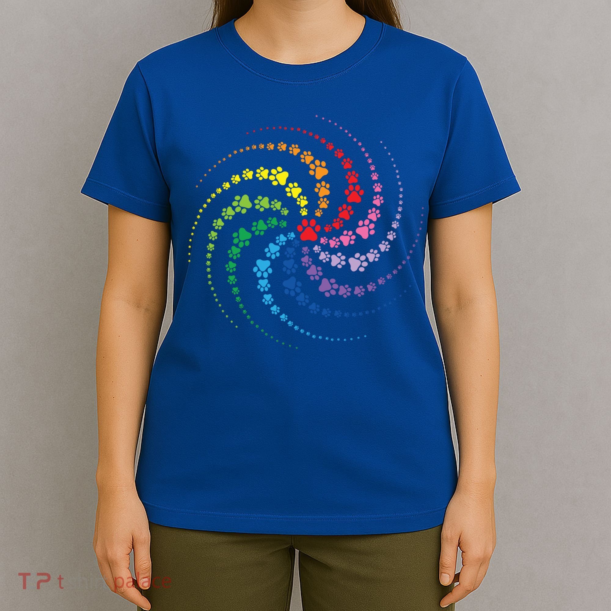 Dog Lover Gift For Gift Colorful Paw Print Cool Gift T-Shirt