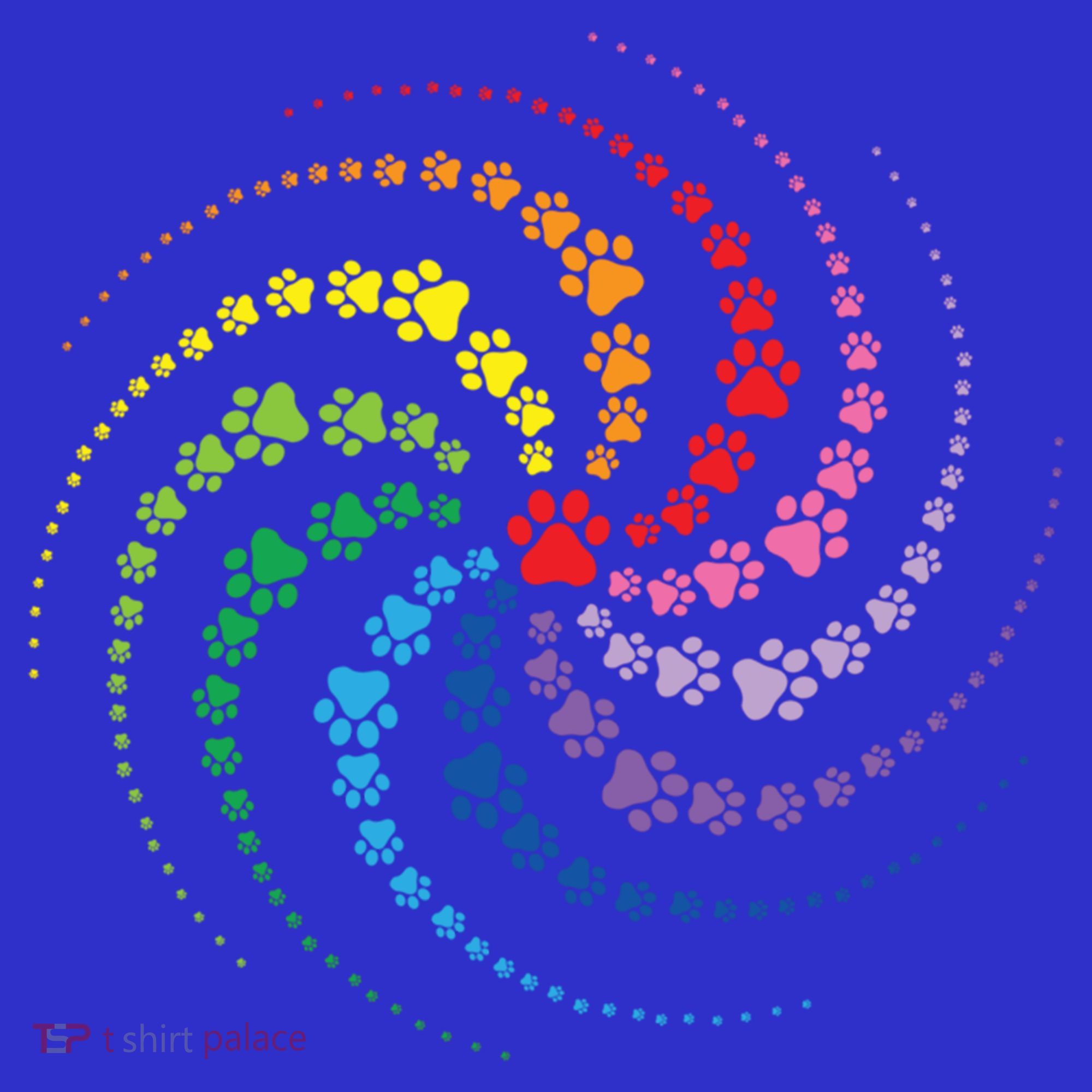 Dog Lover Gift For Gift Colorful Paw Print Cool Gift T-Shirt