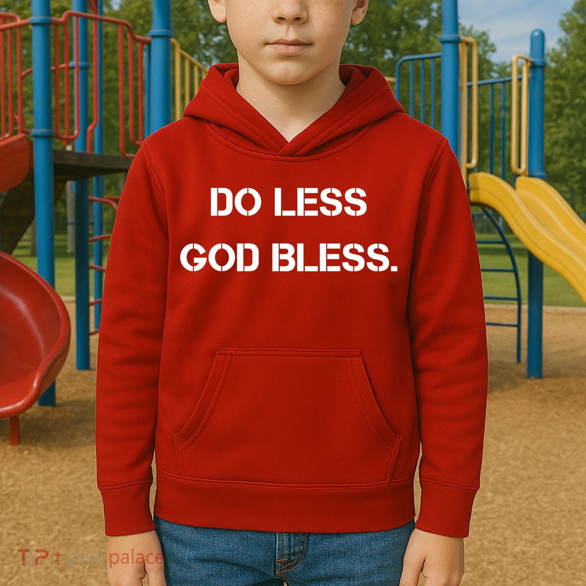 Do Less God Bless God Funny Christian Kids Hoodie
