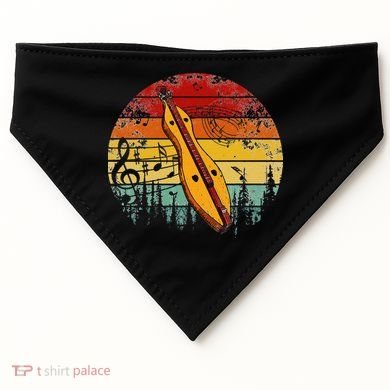 Dulcimer Lovers Guitar Retro Design Dulcimer Funny USA-Made Doggie Bandana