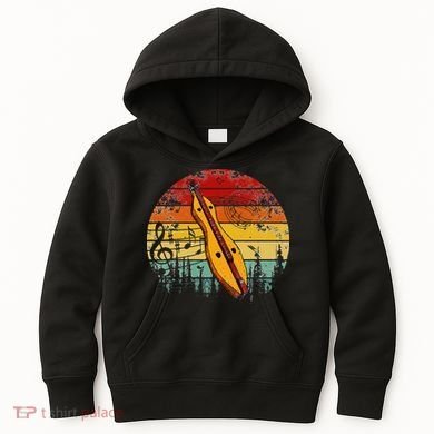 Dulcimer Lovers Guitar Retro Design Dulcimer Funny Kids Hoodie