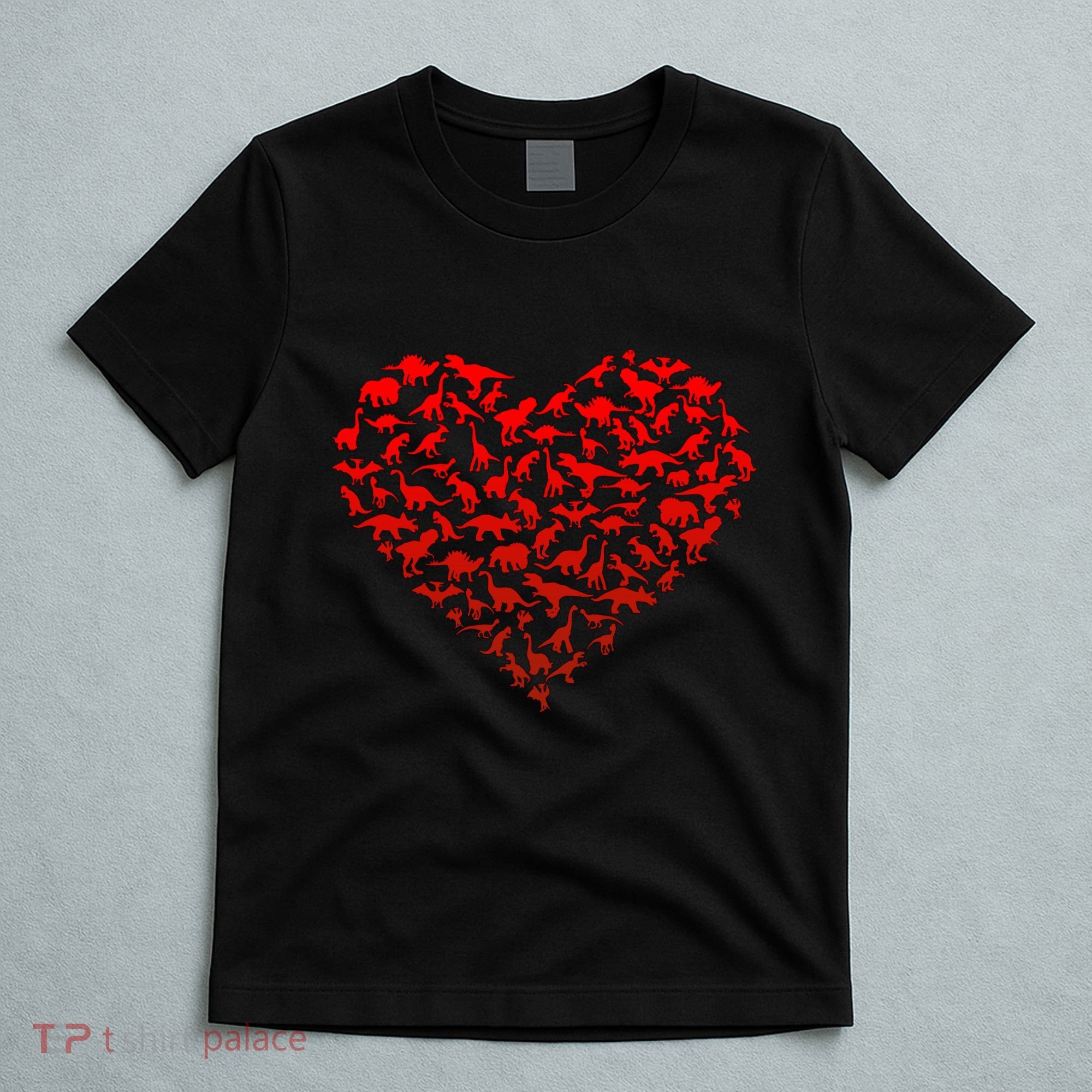 Dinosaur Love Heart Cute Valentines Day T-Shirt