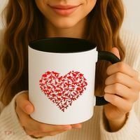 Dinosaur Love Heart Cute Valentines Day Coffee Mug thumb 3