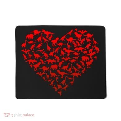 Dinosaur Love Heart Cute Valentines Day Mousepad