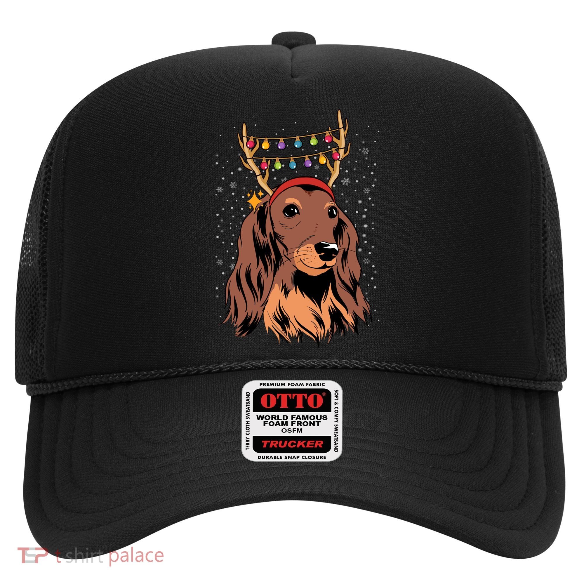 Dachshund Long Hair Reindeer Christmas Tree Lights Xmas Gift Hat