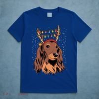 Dachshund Long Hair Reindeer Christmas Tree Lights Xmas Gift T-Shirt thumb 5