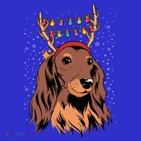 Dachshund Long Hair Reindeer Christmas Tree Lights Xmas Gift Tank Top thumb 6