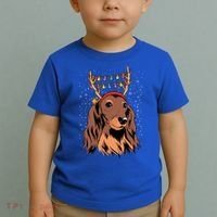 Dachshund Long Hair Reindeer Christmas Tree Lights Xmas Gift Toddler T-Shirt thumb 2