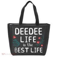 DeeDee Life Is The Best Life Floral Cute Funny Dee-Dee Tote Bag thumb 0