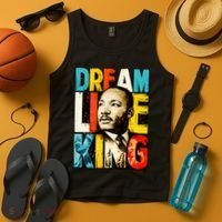 Dream Like King Black History Month Martin Luther King Day Tank Top thumb 4